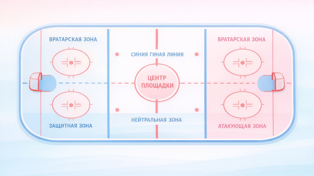 хоккейная площадка разметка и зоны