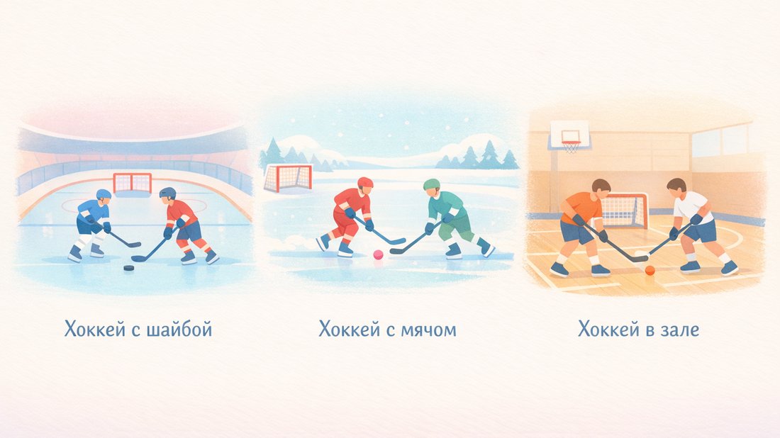 виды хоккея на разных площадках
